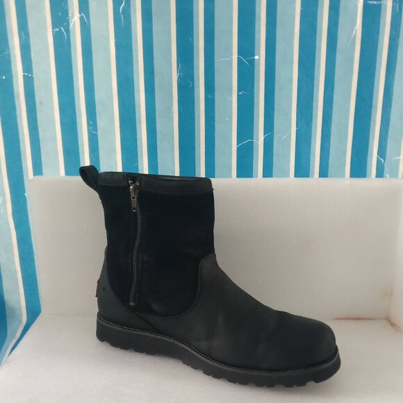 UGG Leather & Suede mouton Sheepskin Shearling Waterproof Snow Winter boot 13us - Picture 2 of 8